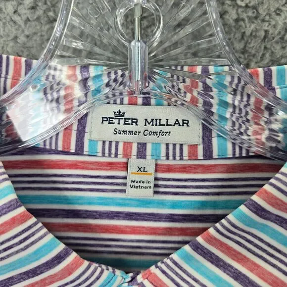 Peter Millar Men’s Summer Comfort Golf Polo Shirt Striped Size XL - Picture 3 of 9